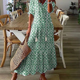 Sarinha | Vestido largo bohemio com decote em V