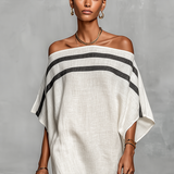 Amélia - Vestido maxi feminino minimalista em linho