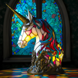 Unicórnio - Lâmpada em vitral