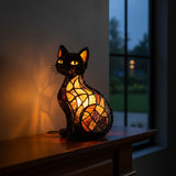 Gato Brilhante - Lâmpada em Vitral