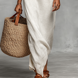Amélia - Vestido maxi feminino minimalista em linho