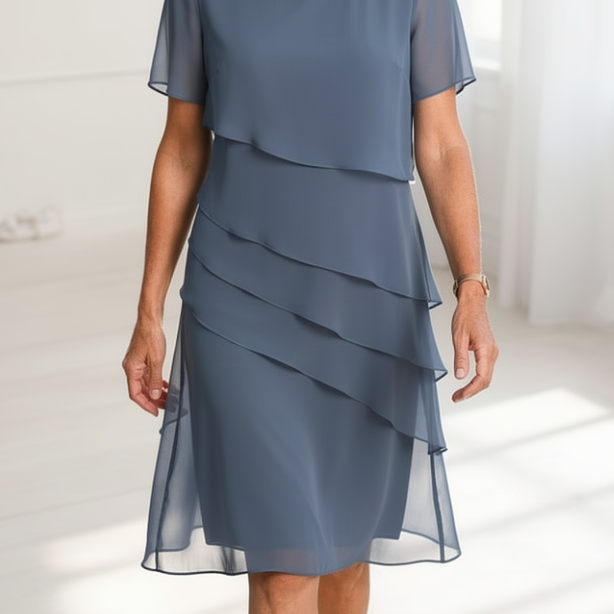 Lídia - Vestido Ruffle de Conforto Elegante