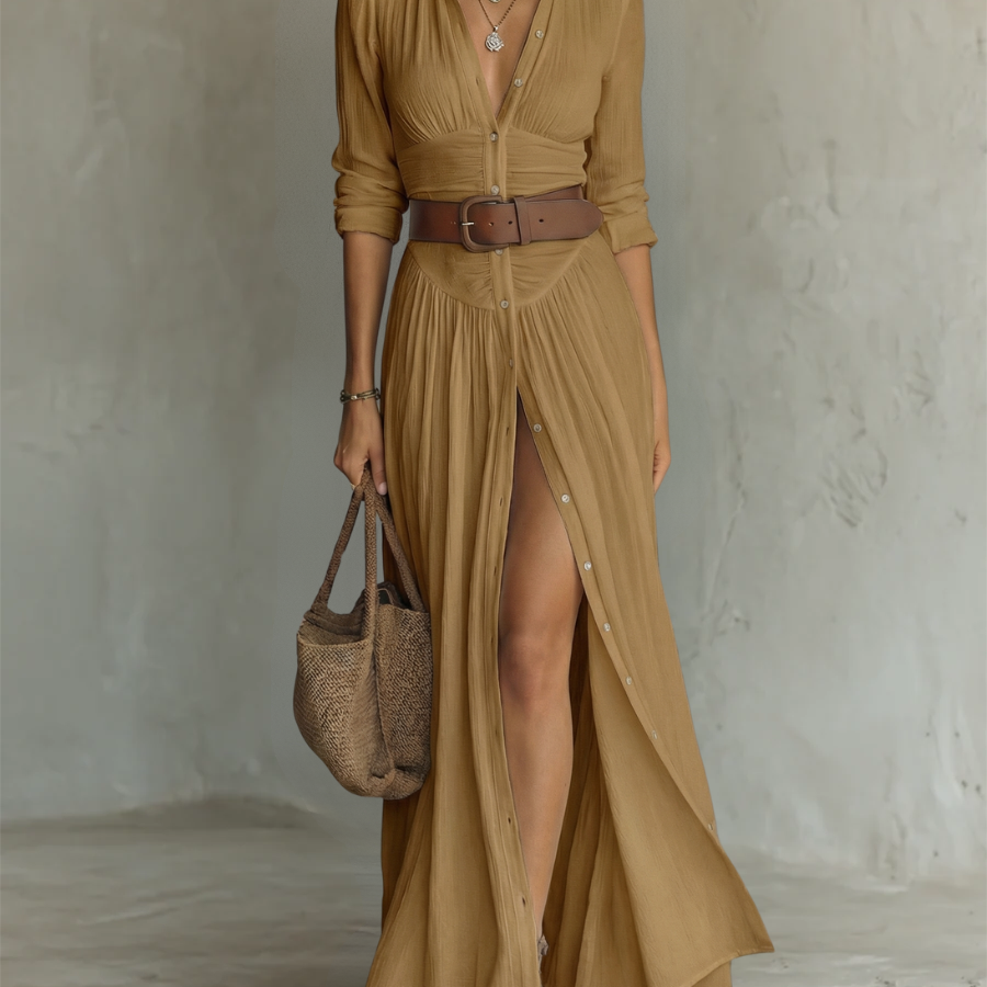 Maria - Vestido maxi de linho