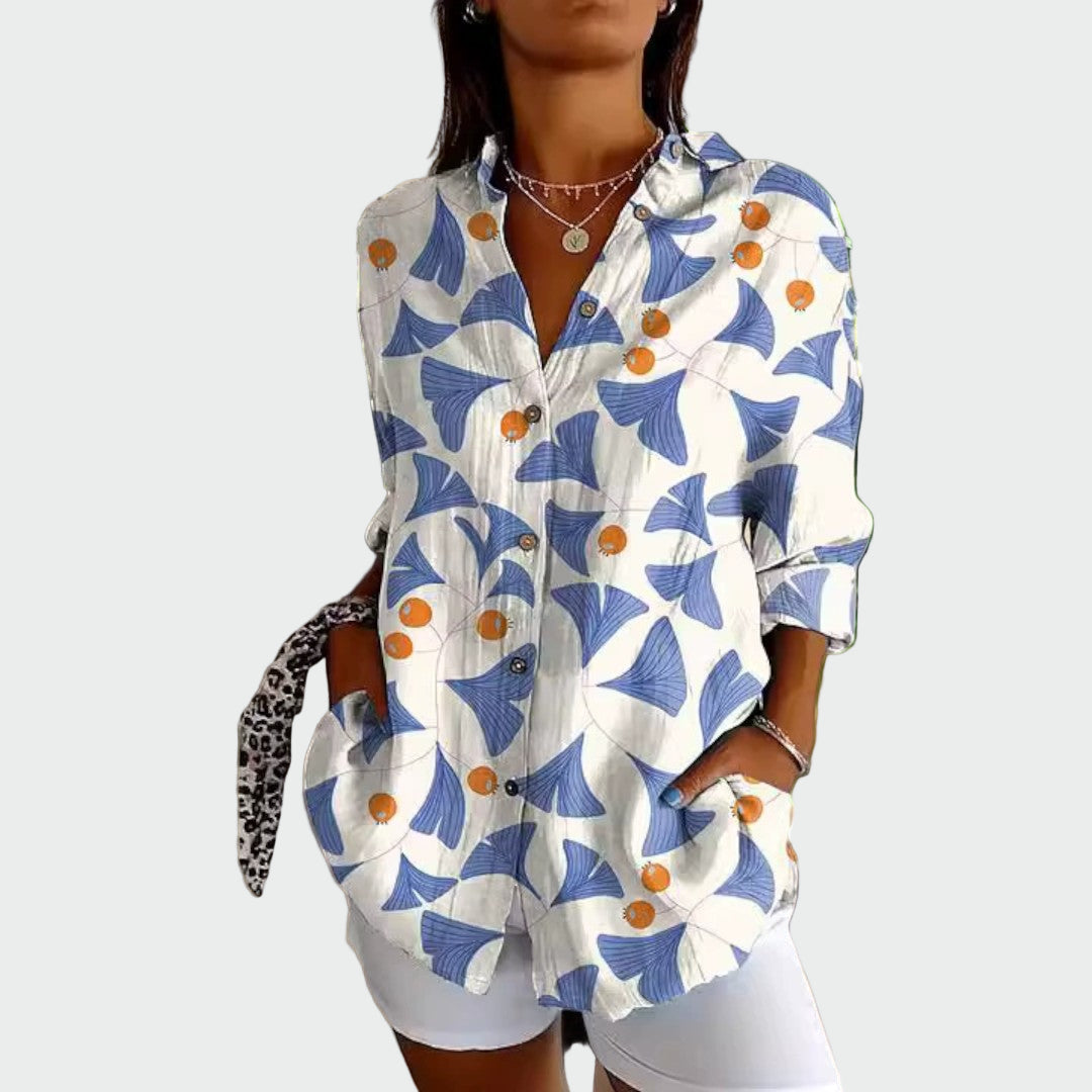 Camisa estilosa com estampa floral