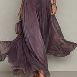 Diana - Vestido longo violeta com decote em forma de chave para Mulher