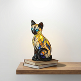 Gato Místico - Lâmpada em Vitral