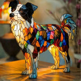 Border Collie - Lâmpada em vitral